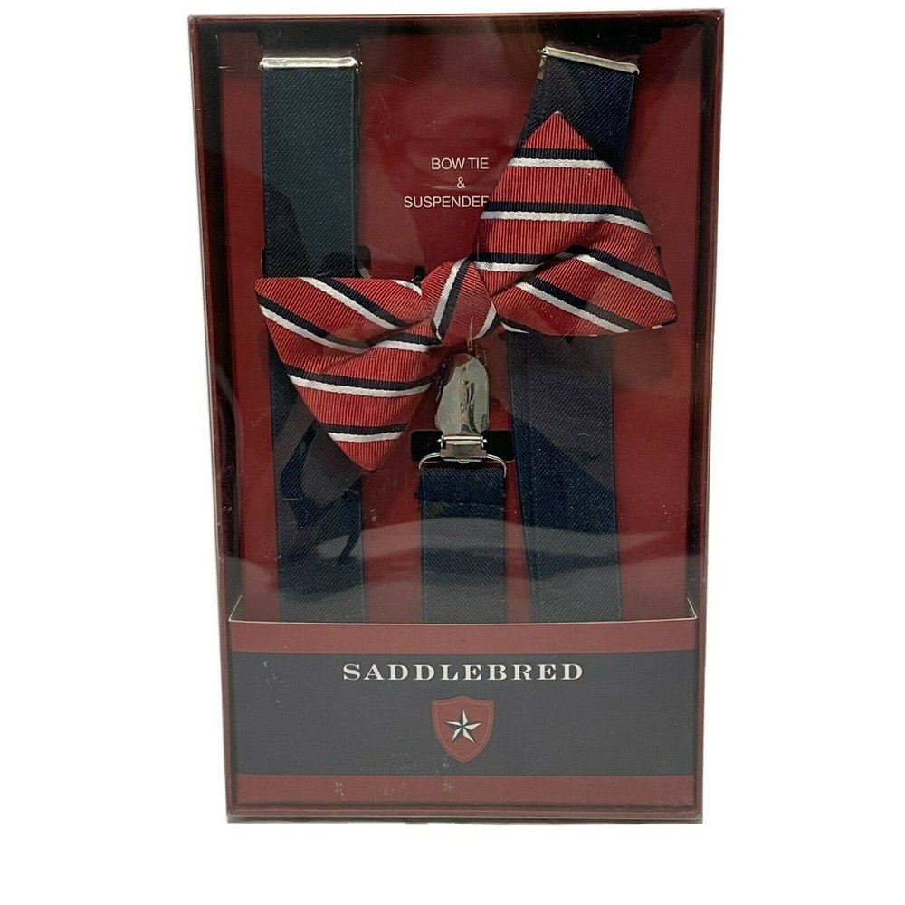 NWT Saddlebred Boys Red White Blue Bow Tie and